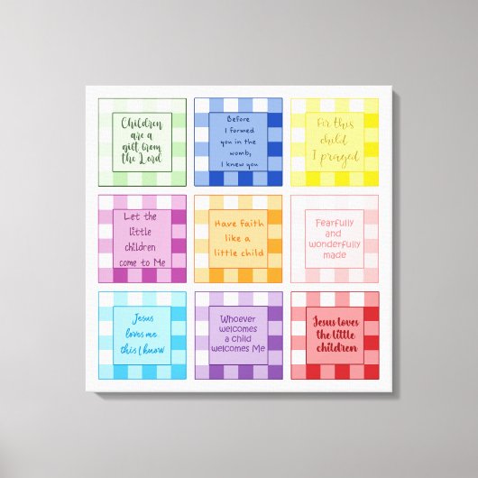 ギンガムベイビー 対 フェイスベース キャンバスプリント (正面)