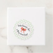 ギンガムベビーシャワーグリーンメッセージカード フェイバータグ (インサイチュ)