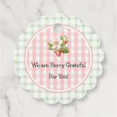 ギンガムベビーシャワーグリーンメッセージカード フェイバータグ (裏面)