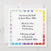 ギンガムベビー誕生発表信仰ベース カード (裏面)