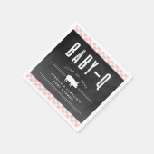 ギンガムベビーBBQピンク共同ベビーシャワー スタンダードカクテルナプキン (角)