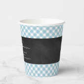 ギンガムベビーBBQブルーコエドベビーシャワー 紙コップ (左)