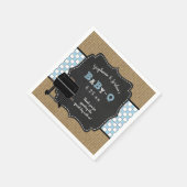 ギンガムベビーQ男の子の赤ちゃんシャワーデコールbbq babyq スタンダードカクテルナプキン (角)