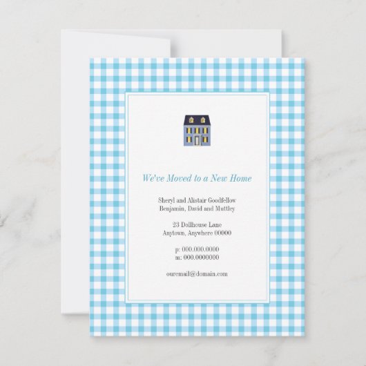 ギンガムホームの引越しのお知らせ 案内状 (正面)