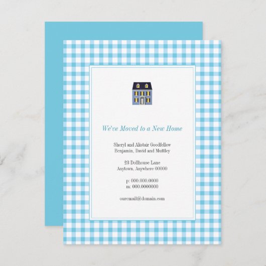 ギンガムホームムービングアナウンス 案内状 (正面/裏面)