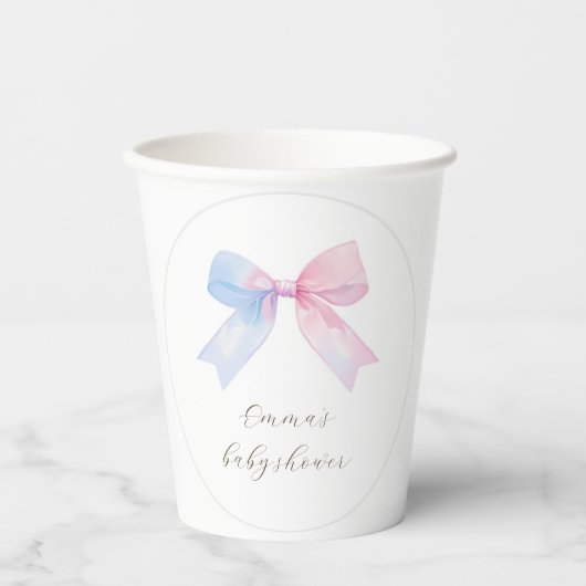 ギンガムボウジェンダーが赤ちゃんシャワーを明らかにする 紙コップ (正面)