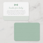 ギンガムボウタイ緑の赤ちゃんシャワー囲いカード プレイスカード (正面/裏面)