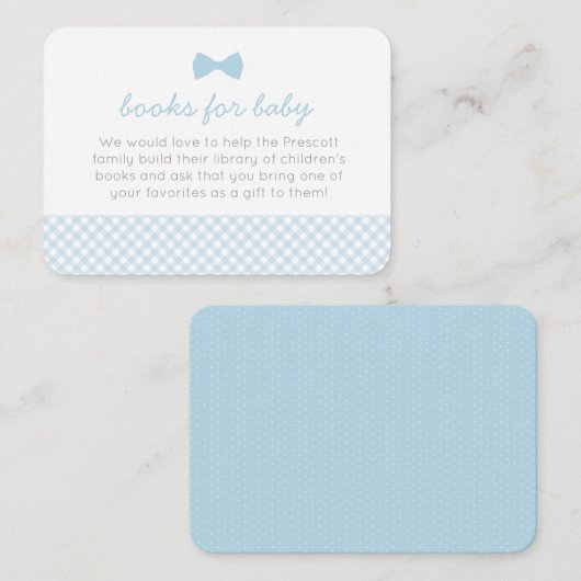 ギンガムボウタイ赤ちゃんシャワー囲いカード プレイスカード