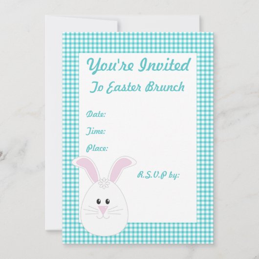 ギンガムラビット招待状 招待状 (正面)