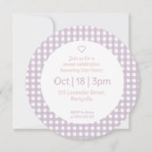 ギンガムラベンダー 1歳の誕生日　写真招待状 招待状 (裏面)