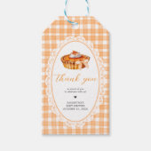 ギンガムリトルかわいこちゃんパイ赤ちゃんシャワーメッセージカード ギフトタグ (正面)