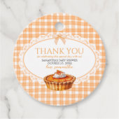 ギンガムリトルかわいこちゃんパイ赤ちゃんシャワーラウンド フェイバータグ (正面)