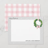 ギンガムリース ホームフォーザホリデーズ ノートカード (正面/裏面)