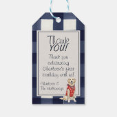 ギンガムワイルドワンゴールデンレトリバー1st誕生日 ギフトタグ (裏面)