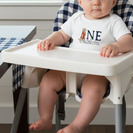 ギンガムワイルドワンゴールデンレトリバー1st誕生日 ベビーボディスーツ