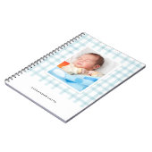 ギンガム写真雑誌 – ライトブルー ノートブック (左側)