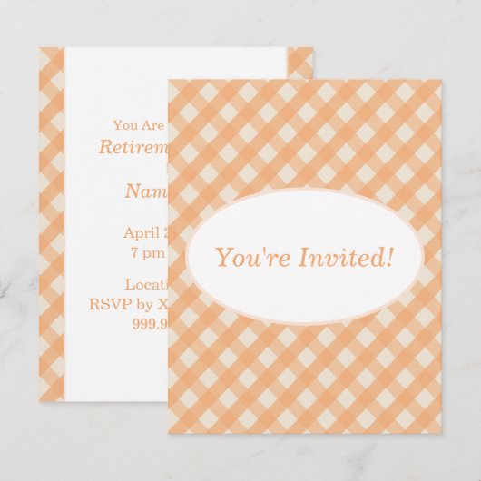 ギンガム招待状 招待状 (正面/裏面)