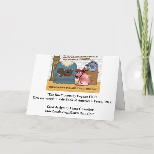 ギンガム犬および茶色のぶち猫 カード (裏面)