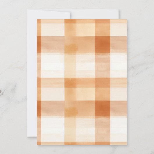 ギンガム甘いものが赤ちゃんシャワーを醸造している 招待状 (裏面)