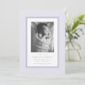 ギンガム甘い紫色のプライド誕生の発表 案内状 (スタンド正面)