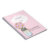 ギンガム石大工の瓶のベビーシャワーの来客名簿 ノートブック (右側)