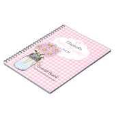 ギンガム石大工の瓶のベビーシャワーの来客名簿 ノートブック (左側)