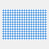 ギンガム素朴ピンクブルーイエローパターン ラッピングペーパーシート (正面2)