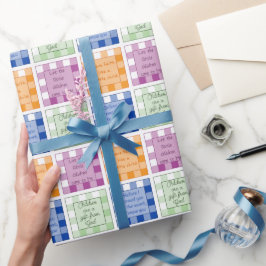 ギンガム聖書の子供についてのベビー ラッピングペーパー