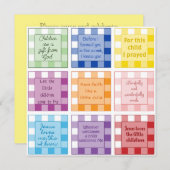 ギンガム聖書聖句ベビーシャワーの招待 招待状 (正面/裏面)