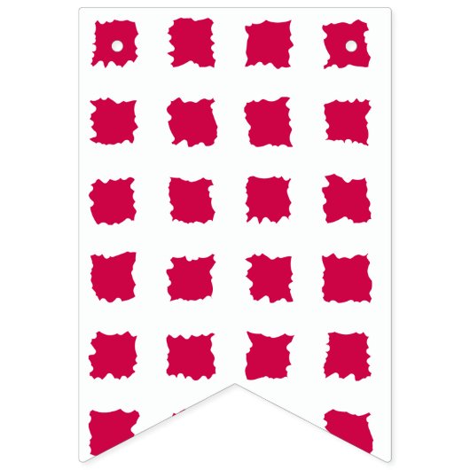 ギンガム赤と白のマス市松模様にク バンティングフラッグ (第1の旗)