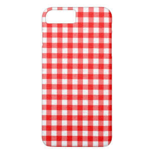 ギンガム赤と白パターンiPhone 7プラスケース iPhone 8 Plus/7 Plusケース