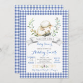ギンガム農場の羊のベビーシャワーの招待状 招待状 (正面/裏面)