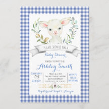 ギンガム農場の羊の赤ちゃんシャワーの招待