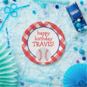 ギンガム野球パーソナライズされたパーティープレート ペーパープレート (パーティー)