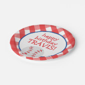 ギンガム野球パーソナライズされたパーティープレート ペーパープレート (アングル)