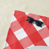 ギンガム野球パーソナライズされたビーチタオル ビーチタオル (インサイチュ)