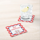 ギンガム野球パーソナライズされた紙コースター スクエアペーパーコースター (インサイチュ)