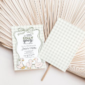 ギンガム ゴース ジェンダーニュートラル ベビーシャワー 招待状