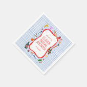 ギンガム ピクニック モダン かわいい オーダーメイド ブライズシャワー スタンダードカクテルナプキン (角)