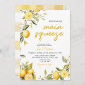 ギンガム レモン メインスクイーズ ブライダルシャワー 招待状 (正面/裏面)