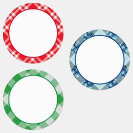 ギンガム/格子模様の防水国ラベル ラベル