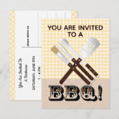 ギンガモダンムのバーベキューツール インビテーションポストカード (正面/裏面)
