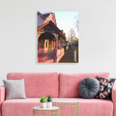 ギンガーブレッドに暖かい夕日 – Martha's Vineyard キャンバスプリント (インサイチュ (リビング))