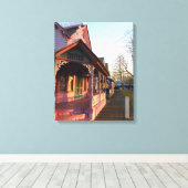 ギンガーブレッドに暖かい夕日 – Martha's Vineyard キャンバスプリント (インサイチュ (ウッドフロア))