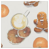 ギンガーブレッドのクリスマスの香り ファブリック (クローズアップ)