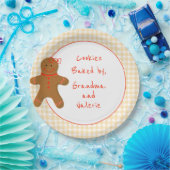 ギンガーブレッドガールギンガムチェックホームメイドベーカリー ペーパープレート (パーティー)