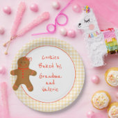 ギンガーブレッドガールギンガムチェックホームメイドベーカリー ペーパープレート (パーティー)