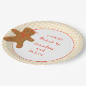 ギンガーブレッドガールギンガムチェックホームメイドベーカリー ペーパープレート (アングル)