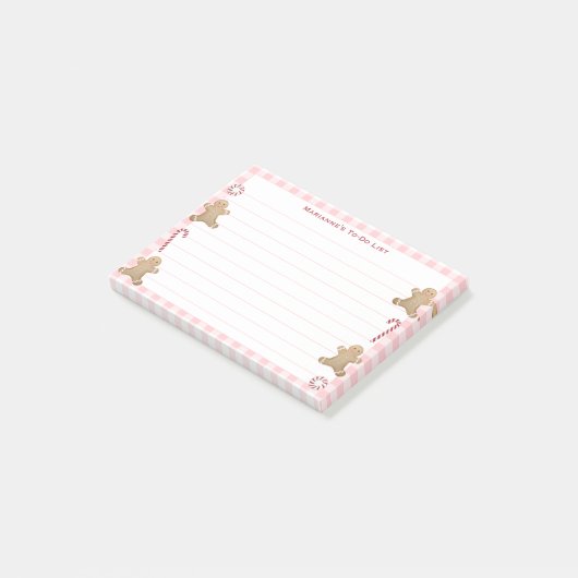 ギンガーブレッドキャンディキャンクリスマスto-Doリスト投稿 –  ポストイット (アングル)