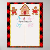 ギンガーブレッドクリスマスジェンダーが投票ボードを明らかにする ポスター (正面)